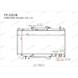 Радиатор охлаждения двигателя GERAT TY-122/1R для Toyota