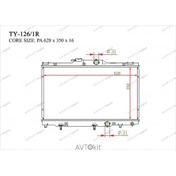 Радиатор охлаждения двигателя GERAT TY-126/1R для Toyota