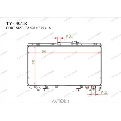 Радиатор охлаждения двигателя GERAT TY-140/1R для Toyota