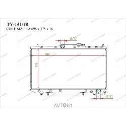 Радиатор охлаждения двигателя GERAT TY-141/1R для Toyota