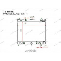 Радиатор охлаждения двигателя GERAT TY-169/1R для Toyota