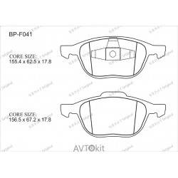 Передние тормозные колодки GERAT BP-F041 для Ford, Mazda, Volvo