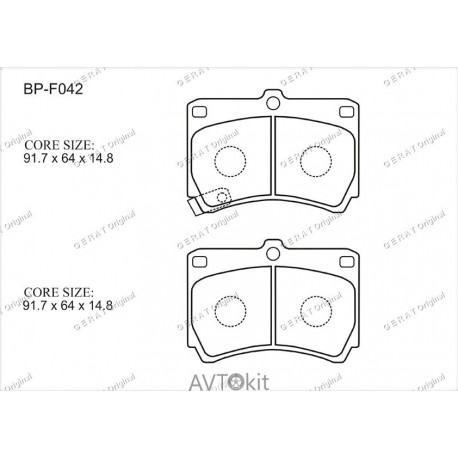 Передние тормозные колодки GERAT BP-F042 для Ford, Kia, Mazda