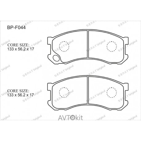 Передние тормозные колодки GERAT BP-F044 для Mazda