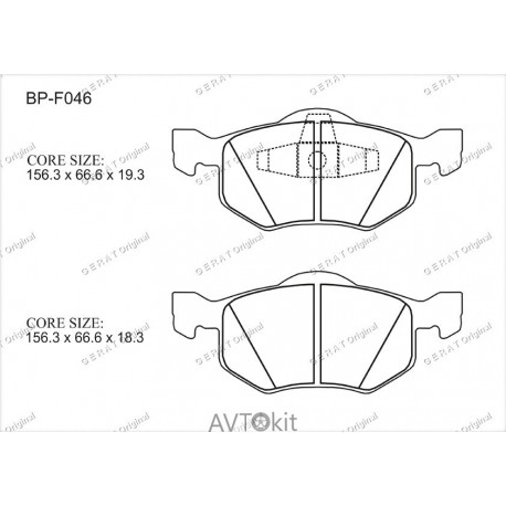 Передние тормозные колодки GERAT BP-F046 для Ford, Mazda