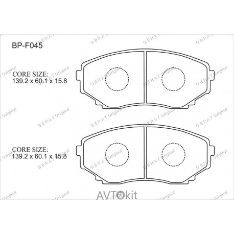 Передние тормозные колодки GERAT BP-F045 для Mazda