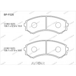 Передние тормозные колодки GERAT BP-F026 для Honda, Isuzu, Mazda, Mitsubishi