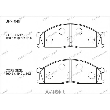 Передние тормозные колодки GERAT BP-F049 для Nissan