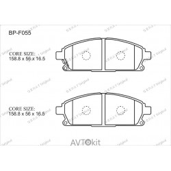 Передние тормозные колодки GERAT BP-F055 для Acura, Infiniti, Nissan
