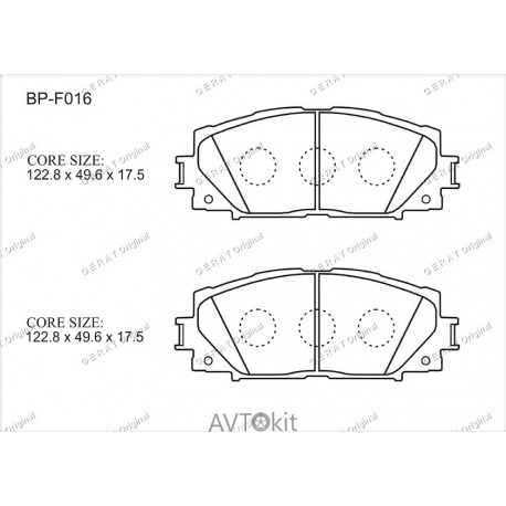 Передние тормозные колодки GERAT BP-F016 для Toyota