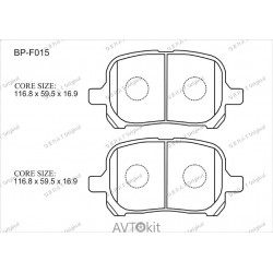 Передние тормозные колодки GERAT BP-F015 для Lexus, Toyota