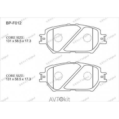 Передние тормозные колодки GERAT BP-F012 для Lexus, Toyota