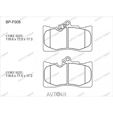 Передние тормозные колодки GERAT BP-F008 для Lexus, Toyota