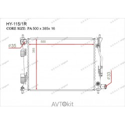 Радиатор охлаждения двигателя для Hyundai, Kia GERAT HY-115/1R