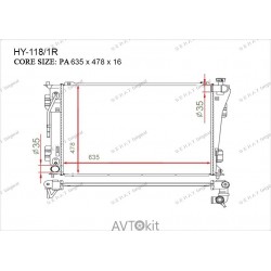 Радиатор охлаждения двигателя для Hyundai, Kia GERAT HY-118/1R