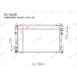 Радиатор охлаждения двигателя для Ford GERAT FD-102/2R