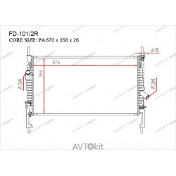 Радиатор охлаждения двигателя для Ford GERAT FD-101/2R