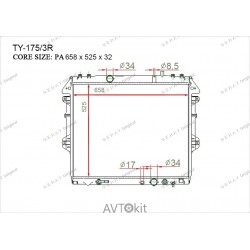 Радиатор охлаждения двигателя для Toyota GERAT TY-175/3R