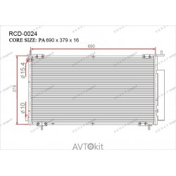 Радиатор кондиционера для Honda GERAT RCD-0024