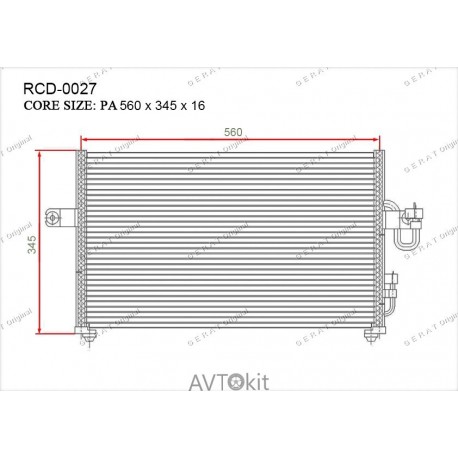 Радиатор кондиционера для Hyundai GERAT RCD-0027