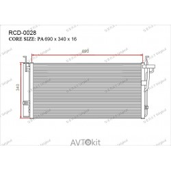 Радиатор кондиционера для Hyundai GERAT RCD-0028