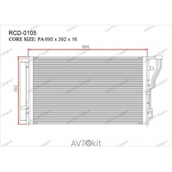 Радиатор кондиционера для Hyundai, Kia GERAT RCD-0105
