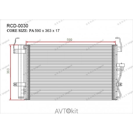 Радиатор кондиционера для Hyundai GERAT RCD-0030