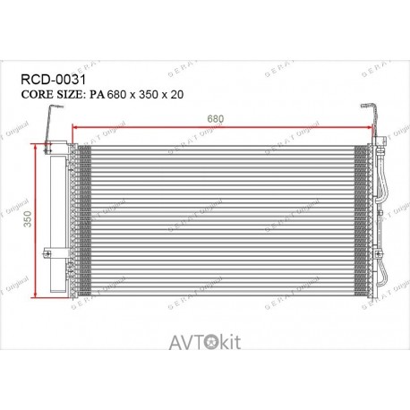 Радиатор кондиционера для Hyundai GERAT RCD-0031