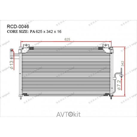 Радиатор кондиционера для Mazda GERAT RCD-0046