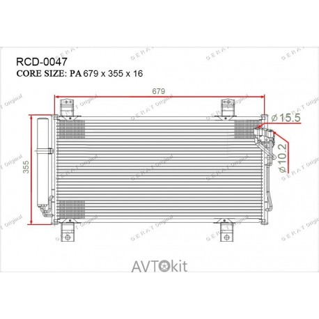 Радиатор кондиционера для Mazda GERAT RCD-0047