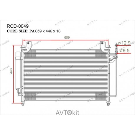 Радиатор кондиционера для Mazda GERAT RCD-0049