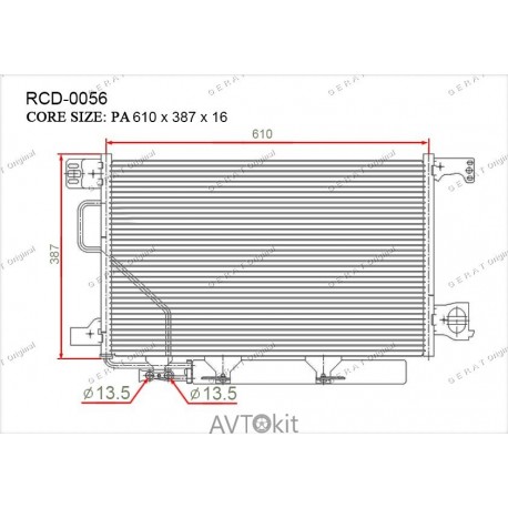 Радиатор кондиционера для Mercedes GERAT RCD-0056