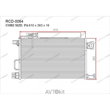 Радиатор кондиционера для Mercedes GERAT RCD-0064