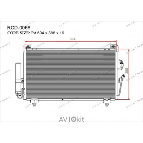 Радиатор кондиционера для Mitsubishi GERAT RCD-0066
