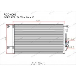 Радиатор кондиционера для Mitsubishi GERAT RCD-0069