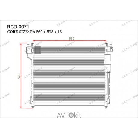 Радиатор кондиционера для Nissan GERAT RCD-0071