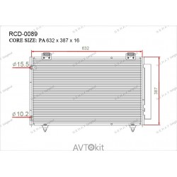Радиатор кондиционера для Toyota GERAT RCD-0089