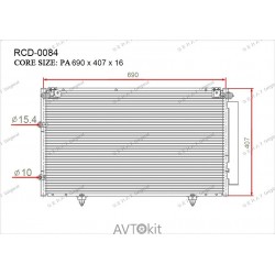 Радиатор кондиционера для Lexus, Toyota GERAT RCD-0084