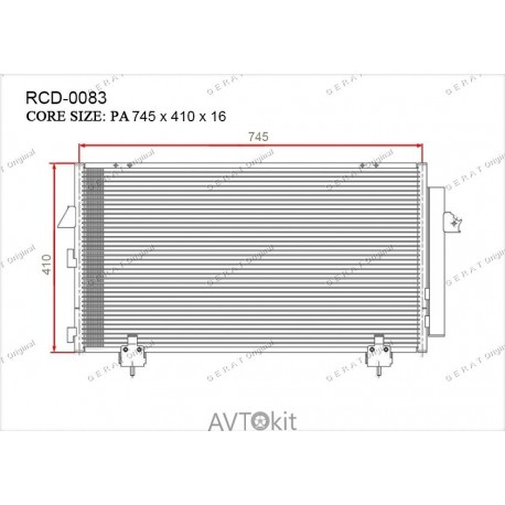 Радиатор кондиционера для Toyota GERAT RCD-0083