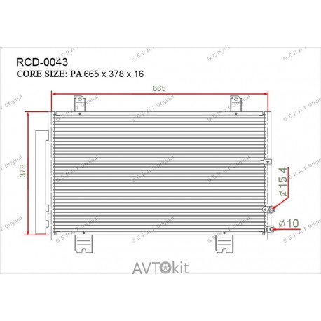 Радиатор кондиционера для Lexus GERAT RCD-0043