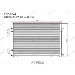 Радиатор кондиционера для Lexus, Toyota GERAT RCD-0044