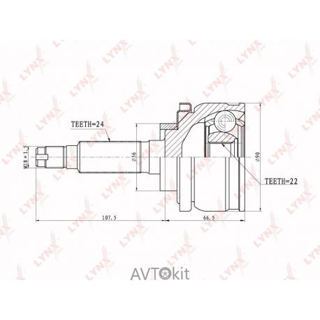 ШРУС наружный 24x22x46 для CHEVROLET LYNXauto CO-4602