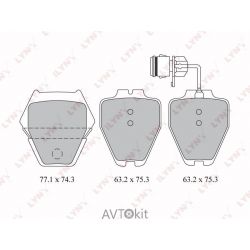 Колодки тормозные передние для AUDI A6 LYNXauto BD-1218