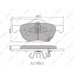 Колодки тормозные передние для HONDA Accord LYNXauto BD-3413