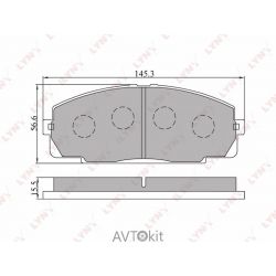 Колодки тормозные передние для TOYOTA Hiace LYNXauto BD-7508