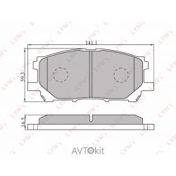 Колодки тормозные передние для LEXUS RX300/330/350 LYNXauto BD-7525