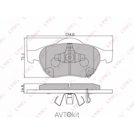 Колодки тормозные передние для TOYOTA Avensis LYNXauto BD-7545