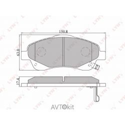 Колодки тормозные передние для TOYOTA Avensis LYNXauto BD-7548